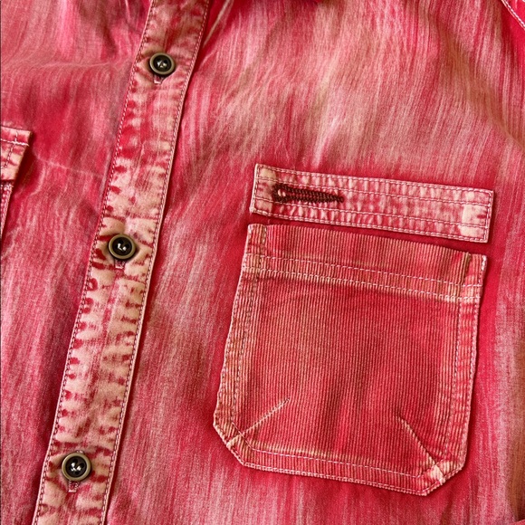 Men's Casual Red Button-Down Shirt - Picture 12 of 14